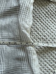 Sahara White Grey Check Lightweight Linen Blend Midi Dress Size XL Lagenlook