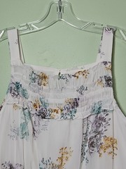 NWT Maurices White Floral Maxi Dress Sleeveless Smocked Tiered Boho Cottagecore