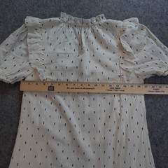 Saylor Dress Womens Extra Small White Smocked Ruffle Cotton Mini Cottagecore