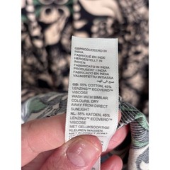 Fat Face Priya Mosaic Leaf Midi Dress Size 8R Black Green Tan Tiered Peasant