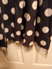 NWT Hearts & Roses RETRO 40s 50s dress black white dot fit&flare stretch 16
