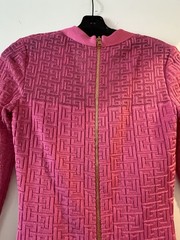 Balmain Jacquard Bodycon Dress Pink 38