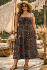 Beautiful boho floral & paisley maxi dress in size 1XL – Boho Vibe – Preloved.