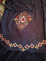 Xhilaration Women&rsquo;s 2pc Pant & Top Navy Floral Embroidered Top – XL/Pants L -NWT