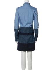 Celine CÉLINE Paris Phoebe Philo Pre Fall 2011 Patchwork Denim Shirt Dress 40 FR