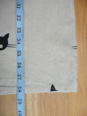 Cotton Black Cat Print Shortsleeve Size XXL Women&rsquo;s Pullover Dress Cream Beige