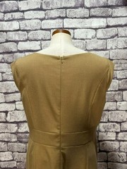 Tahari Camel Colored Fully Lined Cap Sleeve Dress Size 14