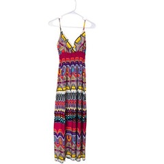 90’s bohemian maxi dress geometric print Medium She’s Cool Maximalist Festival