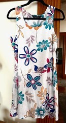 Tango Mango, NWTWhite/Multi Tank Dress, Graphic Floral, Lined, Medium, Ret $85