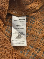 Lost + Wander Brown Lace Button Front Mini Dress S