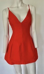 Showpo Sheeran Mini Dress Red Plunge A-Line Size AU 6 US 2 BNWT