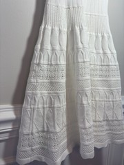 willow & wind Womens Ruffle Mini Tank Dress Fit and Flare Crochet Knit Size S