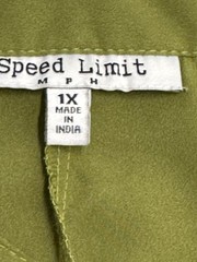 Speed Limit MPH Button Down Olive Green 3/4 Sleeve Women’s Plus 1X