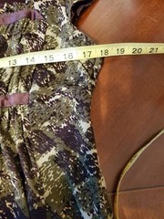 Sangria Green/Purple Pattern Print Square Neck Short Sleeve Dress Size 14 (EUC)