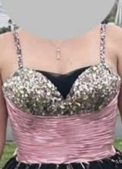 Jovani Sweetheart Sequin Glitter Tulle Ballgown Prom Gown Pink/Black 4