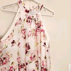 Wrapper Dress Size Large Floral Print Sleeveless spring summer Dress
