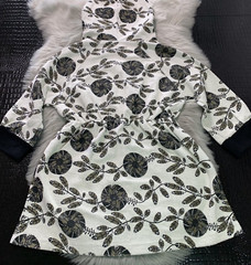 NWT LUCCA Terry Style Floral Hooded Mini Dress Tunic Size Medium NEW