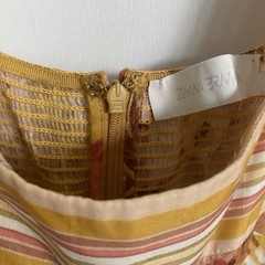 Zimmermann Pattie Dress Size 1 / 10 AU / 6 US Tie Shoulder Mustard Floral Cotton