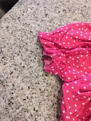 Polka Dot Lace Up Front Off Shoulder Ruffle Hem Bodycon Dress Pink size M