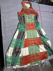 Borgo de Nor Multicolour Patchwork Halter Midi Dress UK 14 2