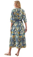 Printfresh High Horse Devon Dress Blue Multi Size L Rare Equestrian Cotton Dress