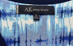 AK ANNE KLEIN blue tie-dye lightweight stretch maxi dress (S)