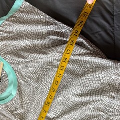 Title Nine Nimblene Dress Womens M Grey Turquoise Pebble Print Excellent Pockets