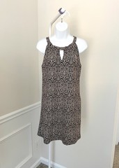 SOUTHWIND Activewear Tank Dress Tan Black UPF Nylon Resort Beach Women’s Small