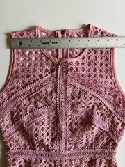 Pink Basketweave Guipure Lace Peplum Dress KP Fashion Shop Party Dress