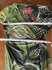 Say YES! to the DESIGUAL Dress Long Sleeve V Neck A-Line Stretch Viscose 56V20R2