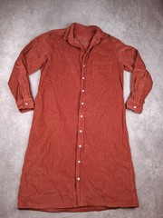 Frank & Eileen Rory Maxi Shirt Dress Small Burnt Orange Red Italian Corduroy USA