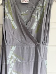 Orchid Lane Bamboo Print Maxi Dress Handmade in Indonesia Size S/M