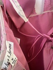 For Love & Lemons Floral Embroidered Mesh Pink Nightgown Tie Closure Size M