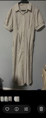 Jodifl Short Puff All Full Button Up Maxi Shirt Dress Size L