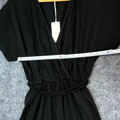 Revolve Z Supply Maryn Wrap Midi Dress Womens XS Black Rope Belt Neutral LBD