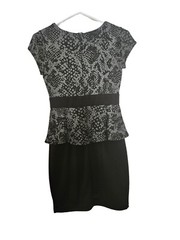 A. Buyer Dress Size 5 Black Peplum Business Casual Preppy Stretchy Excellent
