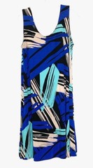 JOSTAR Black Blue Beige Print Tank Top Dress M 8/10 Travel Friendly Wrinkle Free