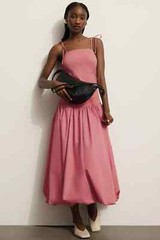 anthropologie Mare Mare Sleeveless Drop-Waist Bubble-Hem Midi DRESS XL new