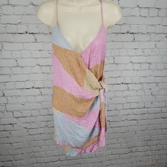NWT O&rsquo;Neill Multicolor Lightweight Adjustable Strappy Wrap Tie Dress Size XS