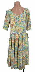 NWT NEW Lularoe Geometric all over print Nicole dress XL Pastel NEON Unicorn