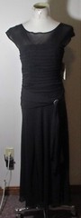 SANGRIA Black Sleeveless Midi Ruched Dress Size 10 NWT