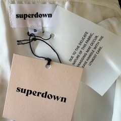 Superdown White Chiffon Mini Dress SMALL Bodycon Gloves Bridal Strapless $92 NEW