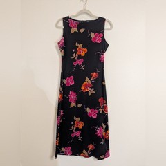 Vintage 90s 00s Made in USA No Boundaries Floral Midi Dress Whimsigoth Grunge