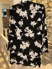 Entro Button-down Tunic Dress, Small, Stand-up collar, Flare Sleeve, Lined NWT