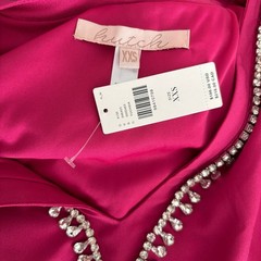 NWT Hutch Fuchsia Rhinestone V-Neck T-Shirt Dress Size XXS Barbiecore Feminine