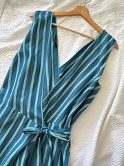 Lafayette 148 New York Siri Mediterranean Striped Maxi Wrap Dress