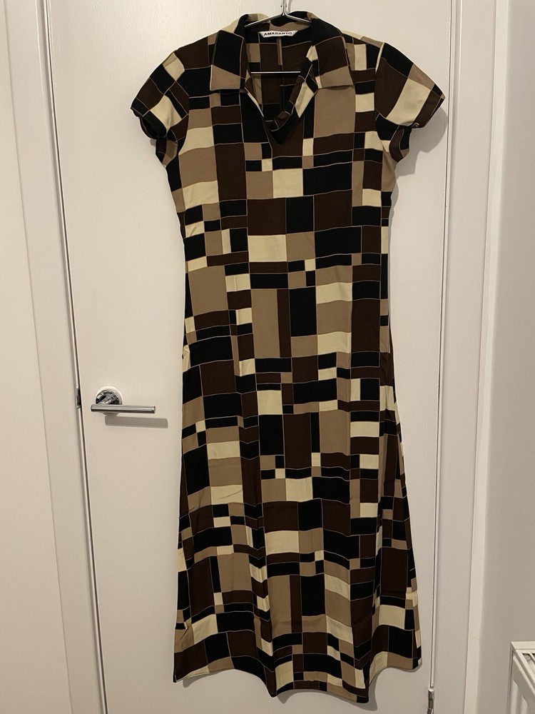 Amaranto Brown Patterned Dress