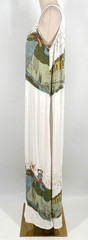 Citron Santa Monica women size M White Nature Motif Sleeveless Maxi Tank Dress