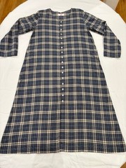45r by 45rpm Studio Co Ltd Japan Cotton Navy Blue Combo Plaid Shirt Dress Japan2