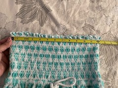 Y2k Juicy Couture Terry Cloth Mini Dress Baby Blue Hearts Tie Waist Strapless S